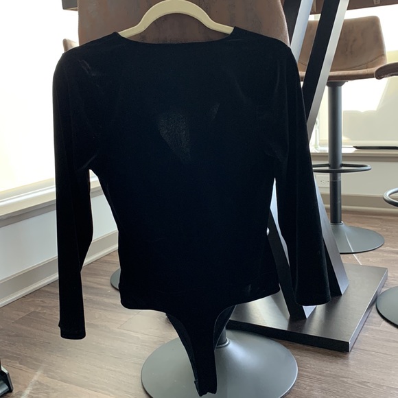 Velvet Wrap Top Body Suit - Picture 2 of 2